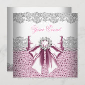 Jedes Ereignis rosa Diamanten verschleiern rosa Pa Einladung (Vorne/Hinten)