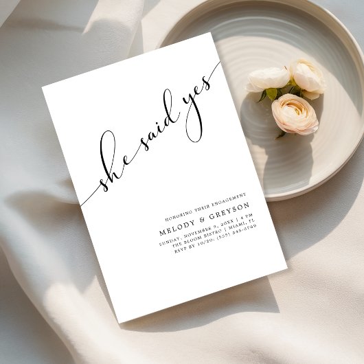 Jedes Ereignis | Sie sagte Ja Einfache Engagement Einladung