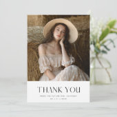 Jedes Event Elegantes Typografy Brautparty Foto Dankeskarte (Stehend Vorderseite)