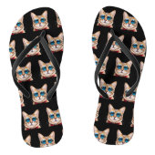 Jedes farbenfrohe Personalisierte Chat-Foto Badesandalen (Fußbett)