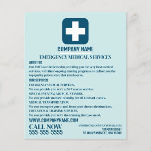 Jedes farbmedizinische Symbol, EMT, paramedic Flyer