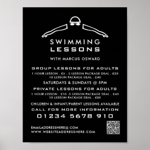 Jedes Farbschwimmer-Symbol, Schwimmlesson-Werbung Poster