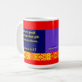 "Jedes gute Geschenk " Kaffeetasse (Vorderseite Links)
