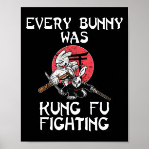 Jedes Häschen kämpfte Kung Fu am Ostersonntag Rab Poster
