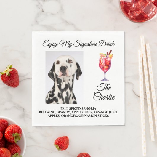 Jedes Haustier Unterschrift Drink Hochzeit Pet Nap Serviette (Beispiel)