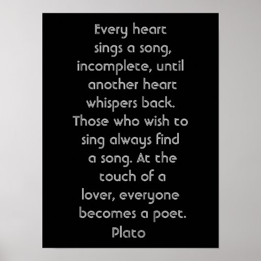 Jedes Herz singt ein Lied - Kunstposter-Plato Zita Poster (Vorne)