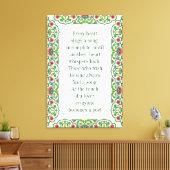 Jedes Herz singt ein unvollständiges Zitat floral Leinwanddruck (Insitu (Wohnzimmer))