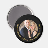 JEDES Hochzeitsjubiläum Black Gold Marble FOTO Magnet (Vorderseite/Rückseite)