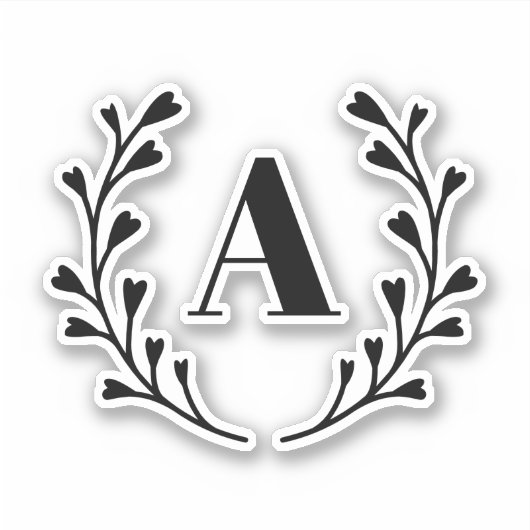 Jedes initiale, benutzerdefinierte Monogramm Aufkleber (Vorderseite)