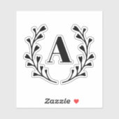 Jedes initiale, benutzerdefinierte Monogramm Aufkleber (Blatt)