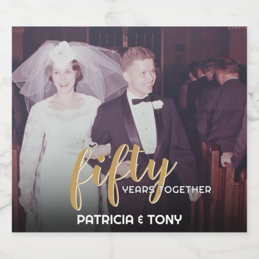 JEDES JAHR - 50. Hochzeitstag & Foto Bierflaschenetikett (Einzelnes Label)