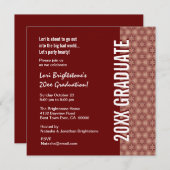Jedes Jahr Abschluss Burgund und rosa Sternmuster Einladung (Vorne/Hinten)