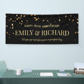 JEDES JAHR Black Gold Wedding Jubiläum Banner (Messe)