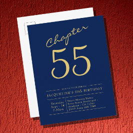 Jedes Jahr blauer Gold-Script zum Geburtstag Einladungspostkarte