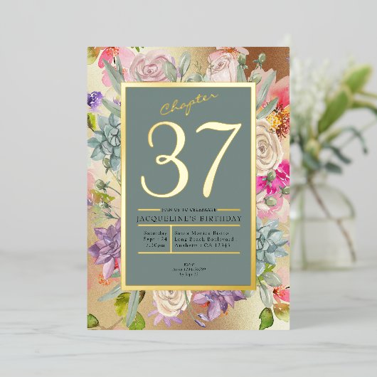 Jedes Jahr blauer Tag Folieneinladung (Stehend vorne)