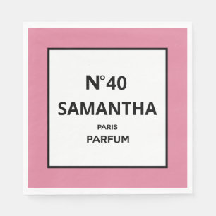 JEDES JAHR Designer Parfüm Flasche Geburtstag Serviette