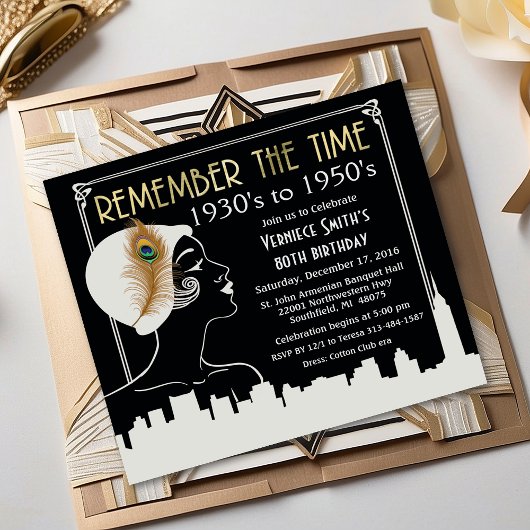 JEDES JAHR - Einladung des Flapper Girl zum Geburt