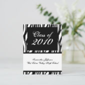 JEDES JAHR Einladung von Funky Black & White Absch (Stehend Vorderseite)