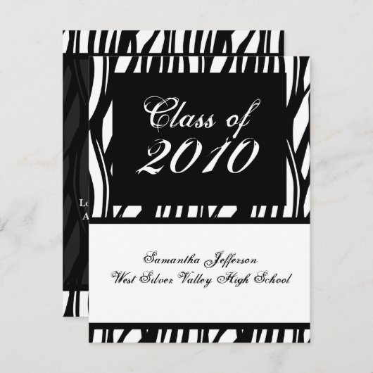 JEDES JAHR Einladung von Funky Black & White Absch (Vorne/Hinten)