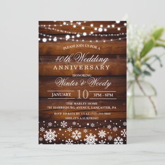 JEDES JAHR - Einladung zum Rustikalen Hochzeitstag (Stehend Vorderseite)