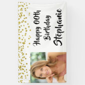 Jedes Jahr Geburtstag Confetti Brush Script-Foto Banner (Vertikal)