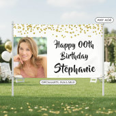 Jedes Jahr Geburtstag Confetti Brush Script-Foto Banner