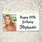 Jedes Jahr Geburtstag Confetti Brush Script-Foto Banner