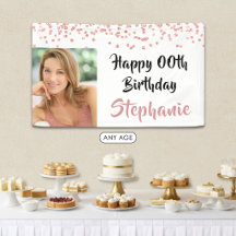 Jedes Jahr Geburtstag Rose Gold Confetti Script Fo