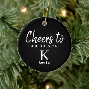 Jedes Jahr Geburtstagsmonogramm Name individuell Keramik Ornament
