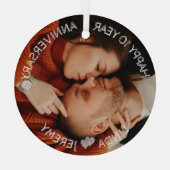 JEDES JAHR glückliches Jubiläum Custom Picture Ornament Aus Glas (Rückseite)