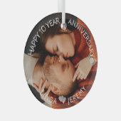 JEDES JAHR glückliches Jubiläum Custom Picture Ornament Aus Glas (Vorderseite Rechts)