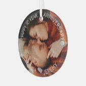 JEDES JAHR glückliches Jubiläum Custom Picture Ornament Aus Glas (Vorderseite links)