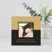 Jedes Jahr~ Gold/Schwarz Moderner Platz Abschluss Einladung (Stehend Vorderseite)