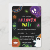 Jedes Jahr Halloween Custom Party Neon Niedlich Gh Einladung (Vorderseite)