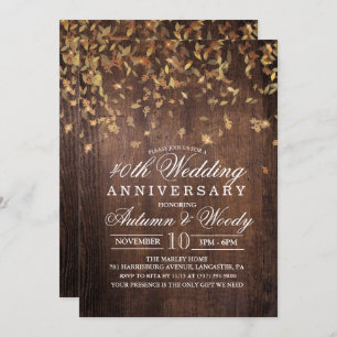 JEDES JAHR - Hochzeit im Herbst anlässlich des Jah Einladung