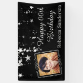 Jedes Jahr im Foto Schwarz und Silberstars Banner (Vertikal)