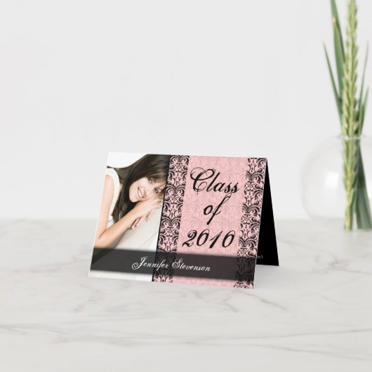 JEDES JAHR Lacy Pink Abschluss Card Einladung (Vorderseite)