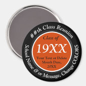 Jedes Jahr, Orange, Black, Class Wiedersehen Souve Magnet (Vorderseite/Rückseite)