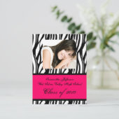 Jedes Jahr ~ Rosa Zebra Foto Abschluss Einladung (Stehend Vorderseite)