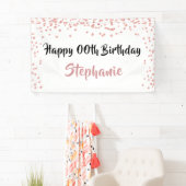 Jedes Jahr Rose Gold Geburtstag Confetti Skript Banner (Insitu)