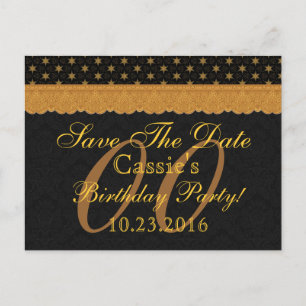 Jedes Jahr Save the Date Geburtstag Gold Black Lac Ankündigungspostkarte