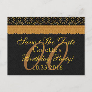Jedes Jahr Save the Date Geburtstag Gold Black Lac Ankündigungspostkarte