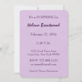 JEDES JAHR ÜBERRASCHUNG Geburtstag Lila Ribbon Bow Einladung (Rückseite)