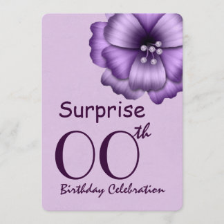 JEDES JAHR ÜBERRASCHUNG Geburtstag Lila Ribbon Bow Einladung