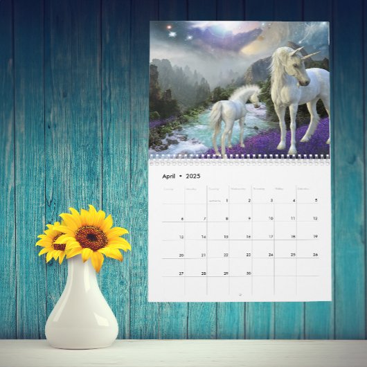 Jedes Jahr verzaubert Unicorn Familienfoals Fantas Kalender