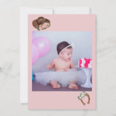 Jedes Jahr Western Cowgirl Foto Geburtstag Einladung (Rückseite)