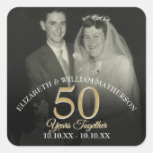 Jedes Jahr zusammen Hochzeitstag Foto Quadratischer Aufkleber (Vorderseite)