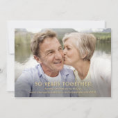 JEDES Jubiläum 2 Foto Elegantes Schwarz und Gold Save The Date (Rückseite)