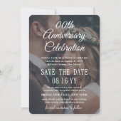 JEDES Jubiläum 2 Foto Elegantes White Text Overlay Save The Date (Vorderseite)