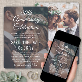 JEDES Jubiläum 2 Foto Elegantes White Text Overlay Save The Date